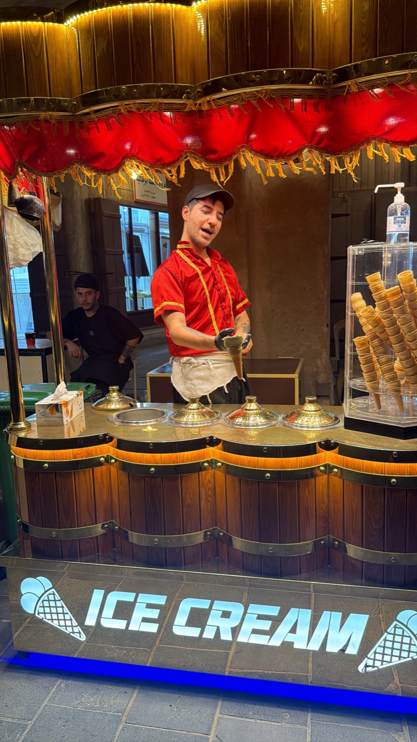 Local ice cream stop during a Doha trip